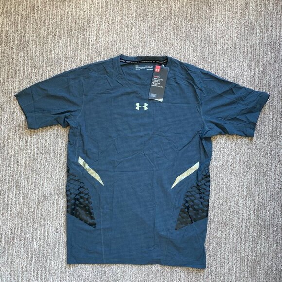 New Men's XL Under Armour HeatGear Armour Zonal Compression Short Sleeve Gray - Picture 1 of 4